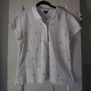 Talbots White Lemon Polo size XL